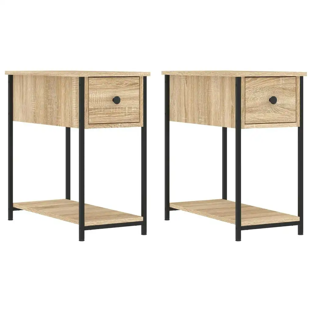 Bedside Cabinets 2 pcs Sonoma Oak 30x60x60 cm Engineered Wood 826056