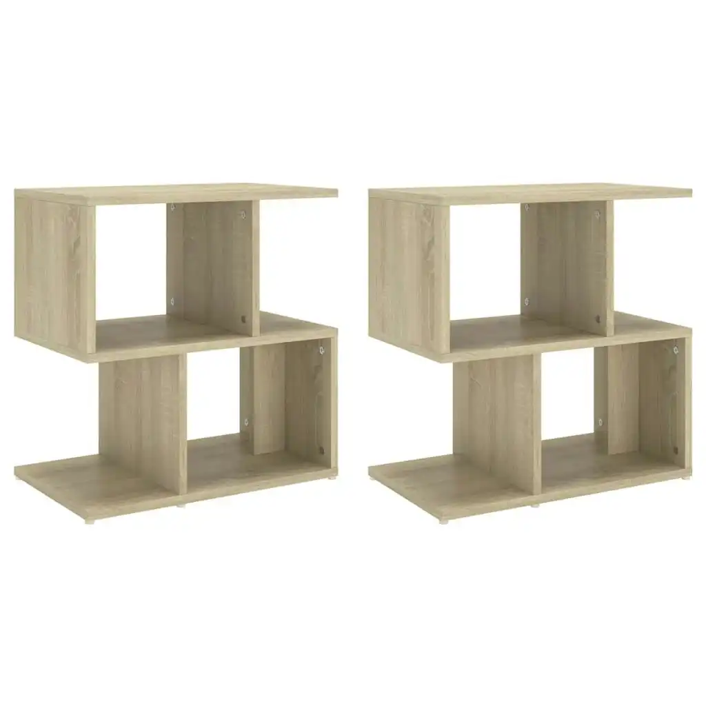 Bedside Cabinets 2 pcs Sonoma Oak 50x30x51.5 cm Engineered Wood 806371