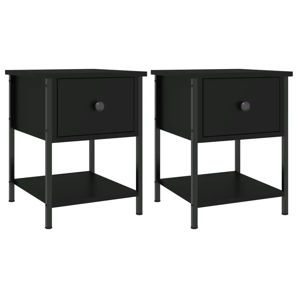 Bedside Tables 2 pcs Black 34x35.5x45 cm Engineered Wood 825854