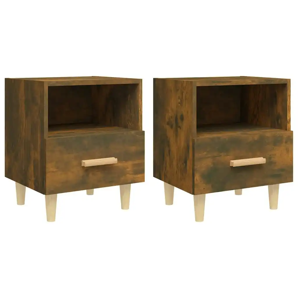 Bedside Cabinets 2 pcs Smoked Oak 40x35x47 cm 817298