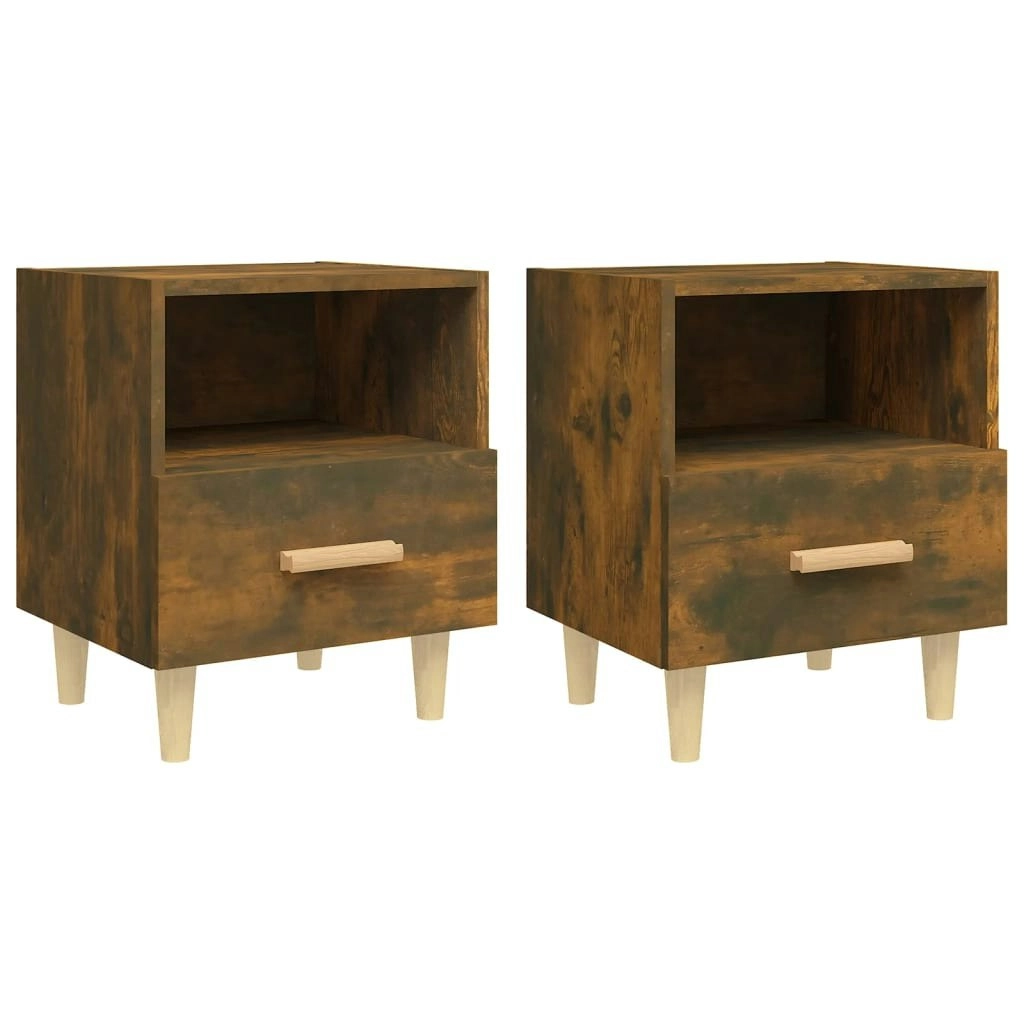 Bedside Cabinets 2 pcs Smoked Oak 40x35x47 cm 817298