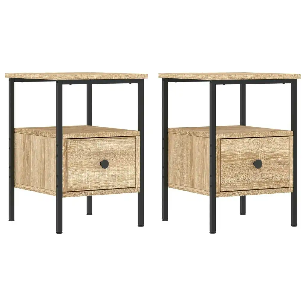 Bedside Cabinets 2 pcs Sonoma Oak 34x36x50 cm Engineered Wood 826046