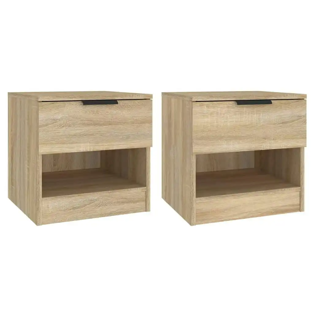 Bedside Cabinets 2 pcs Sonoma Oak Engineered Wood 811257