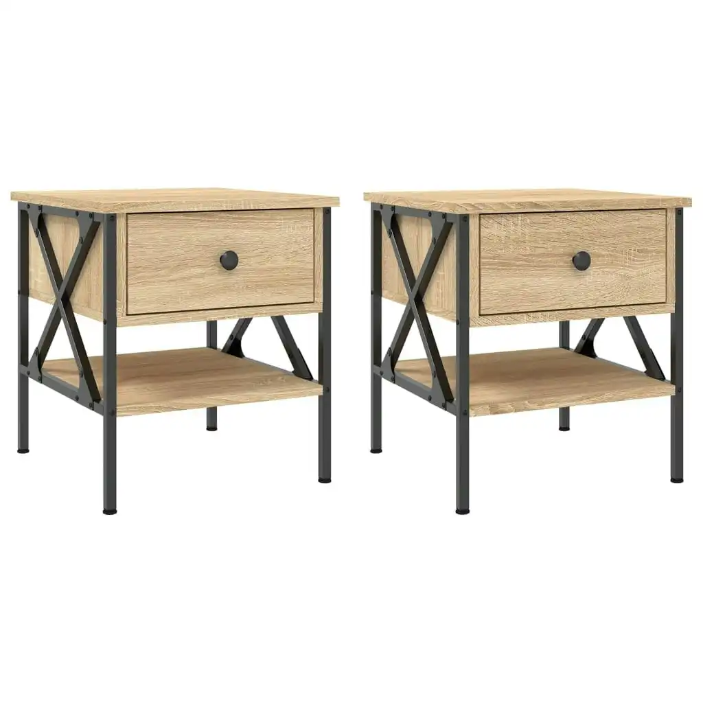 Bedside Tables 2 pcs Sonoma Oak 40x42x45 cm Engineered Wood 825956