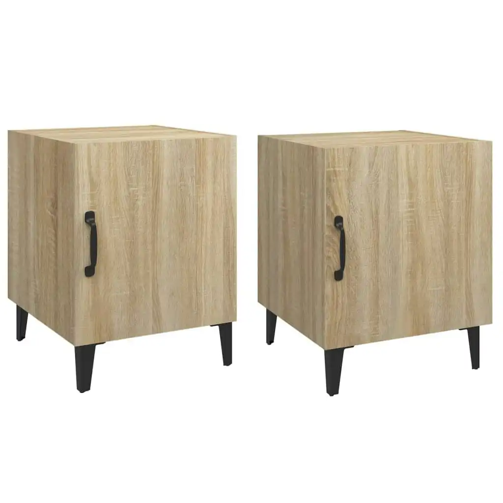 Bedside Cabinets 2 pcs Sonoma Oak Engineered Wood 812067