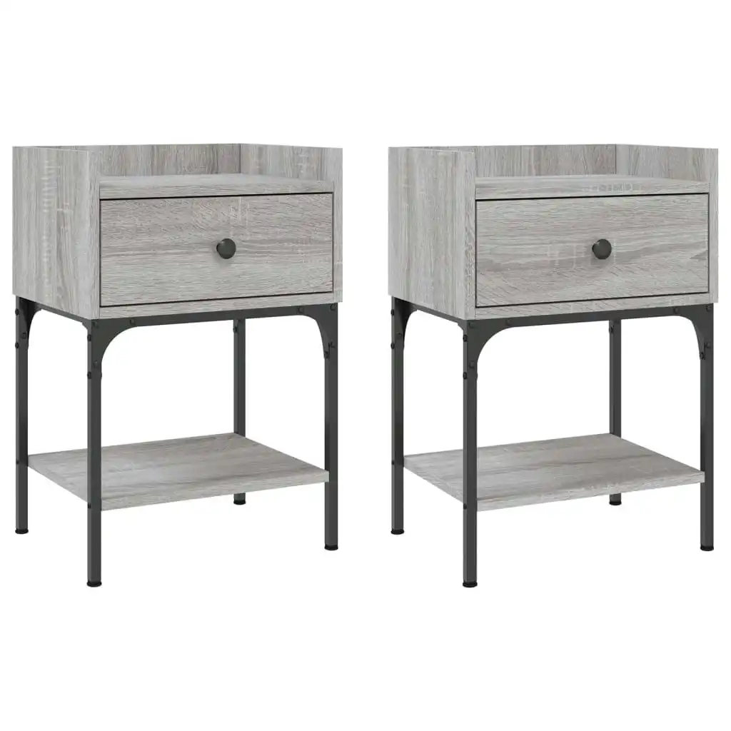 Bedside Tables 2 pcs Grey Sonoma 40.5x31x60 cm Engineered Wood 825900