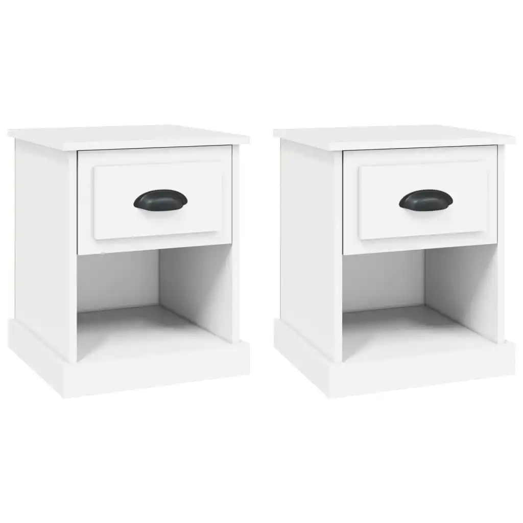 Bedside Cabinets 2 pcs White 39x39x47.5 cm Engineered Wood 816129