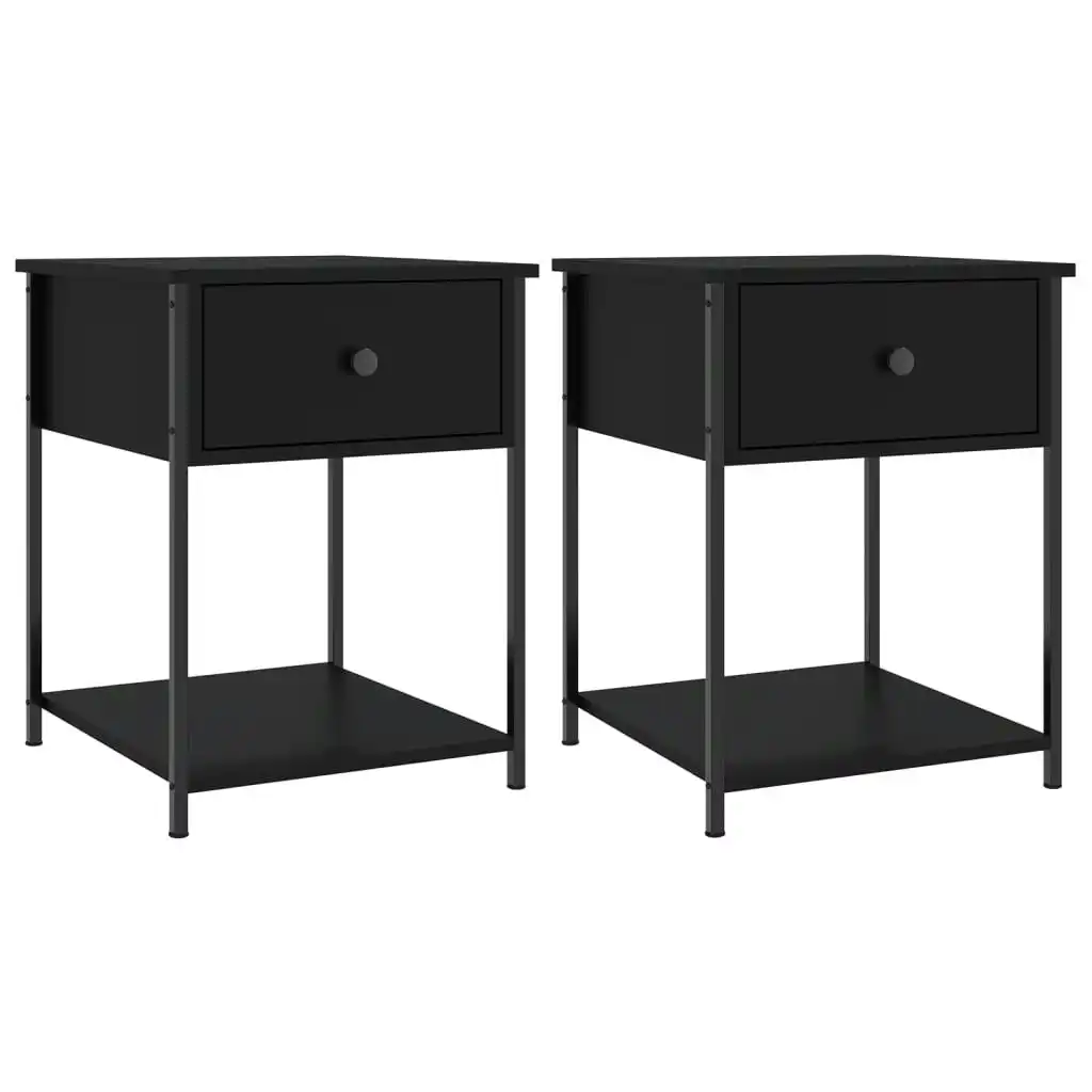 Bedside Tables 2 pcs Black 44x45x58 cm Engineered Wood 825844