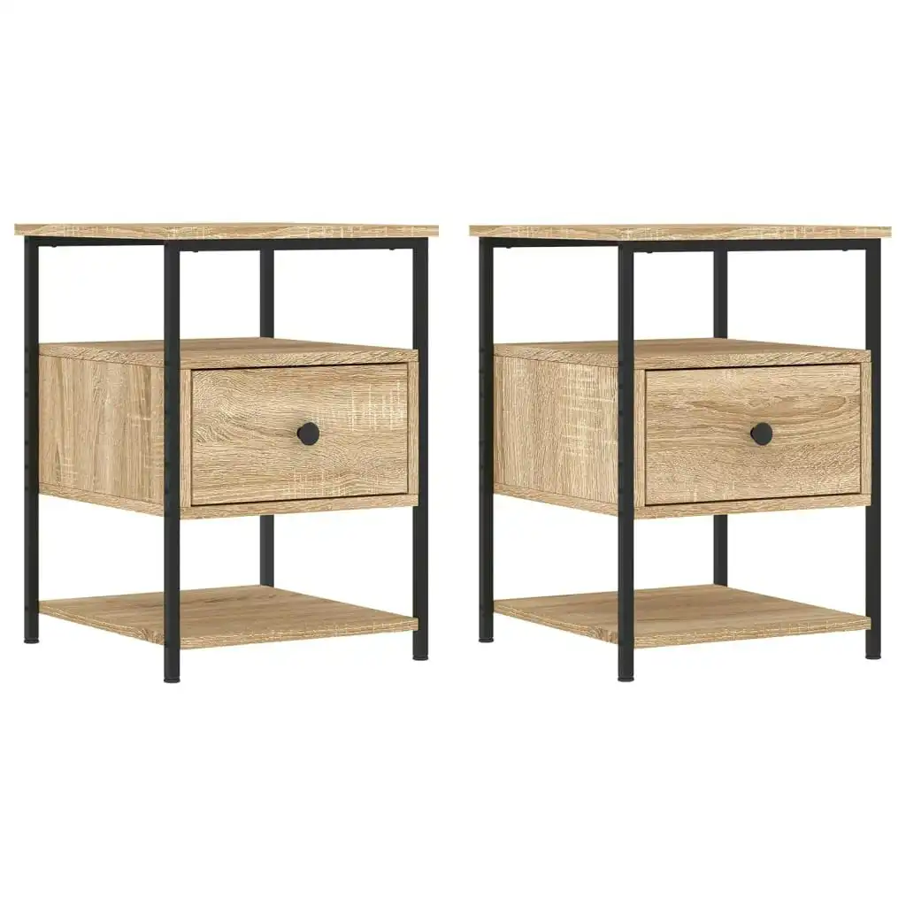 Bedside Cabinets 2 pcs Sonoma Oak 40x42x56 cm Engineered Wood 826026