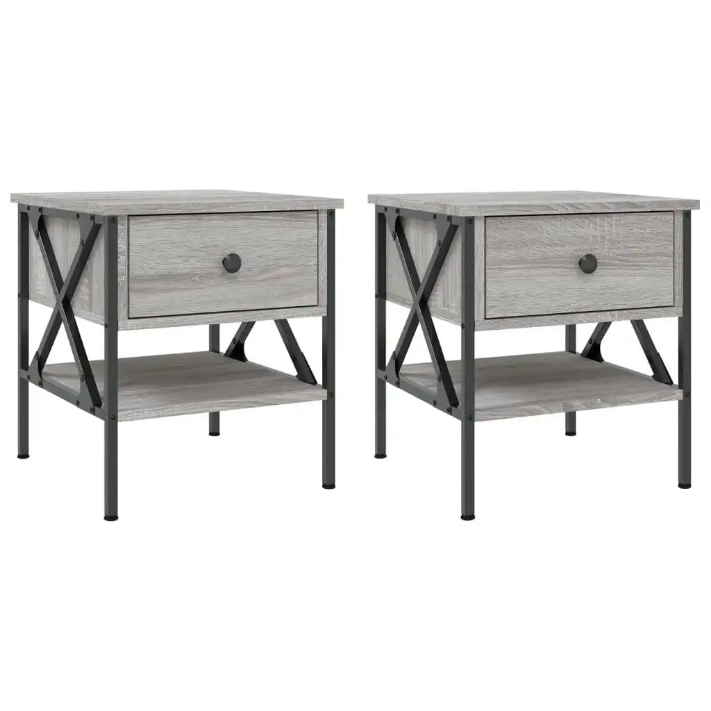 Bedside Tables 2 pcs Grey Sonoma 40x42x45 cm Engineered Wood 825960