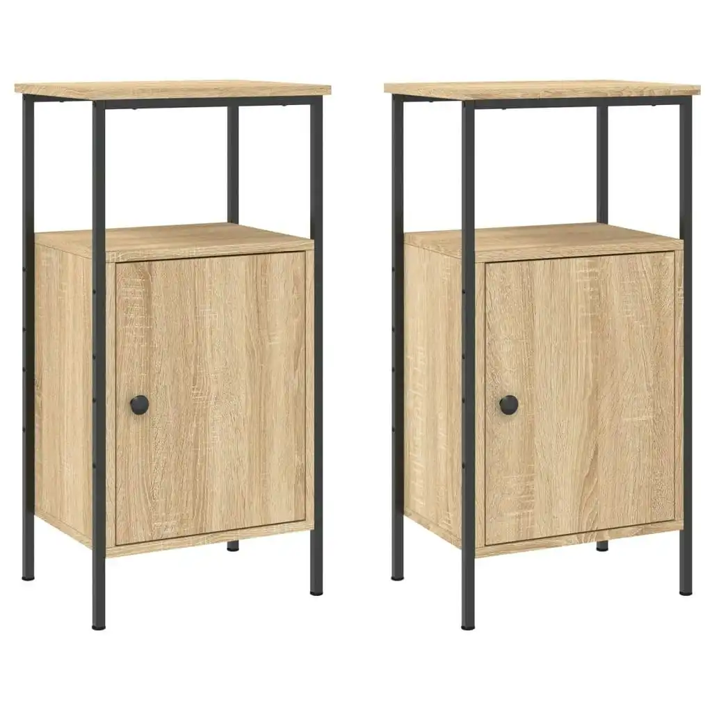 Bedside Cabinets 2 pcs Sonoma Oak 41x31x80 cm Engineered Wood 825926