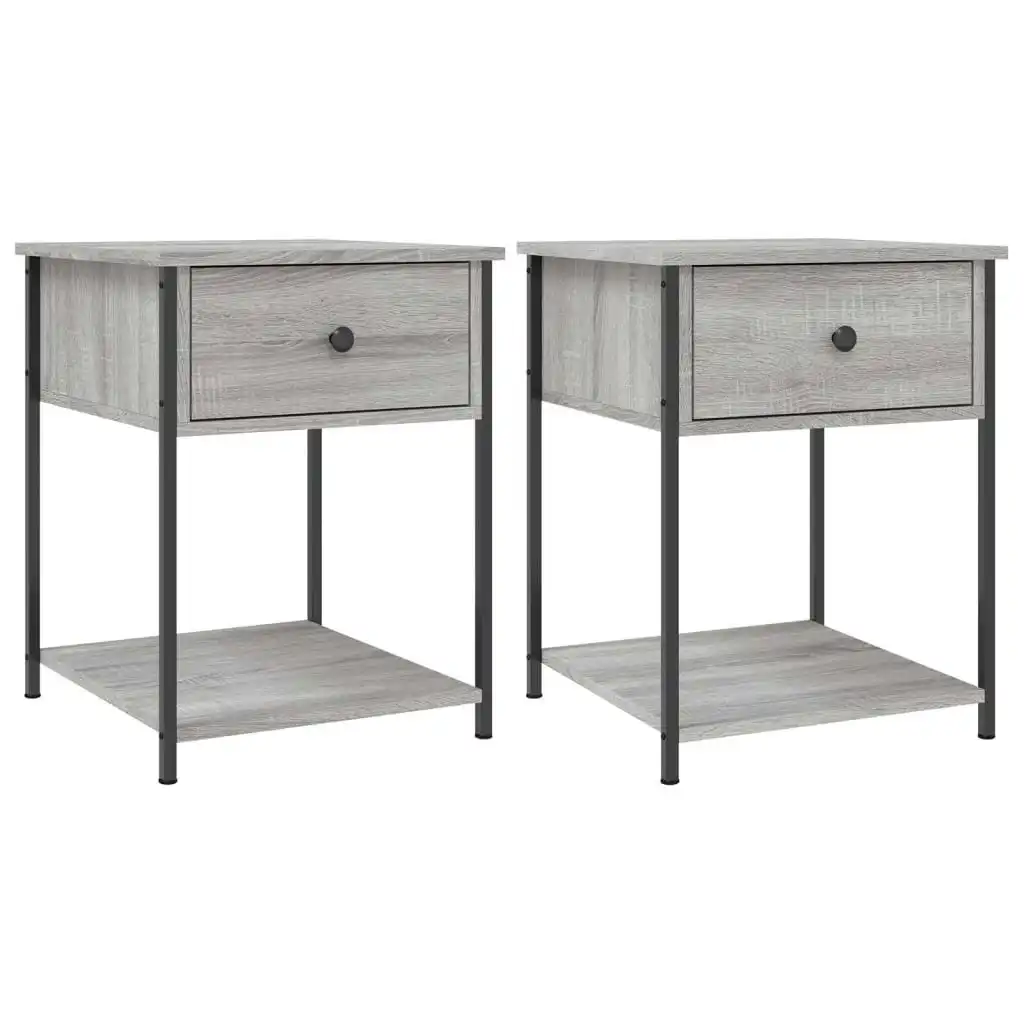 Bedside Tables 2 pcs Grey Sonoma 44x45x58 cm Engineered Wood 825850