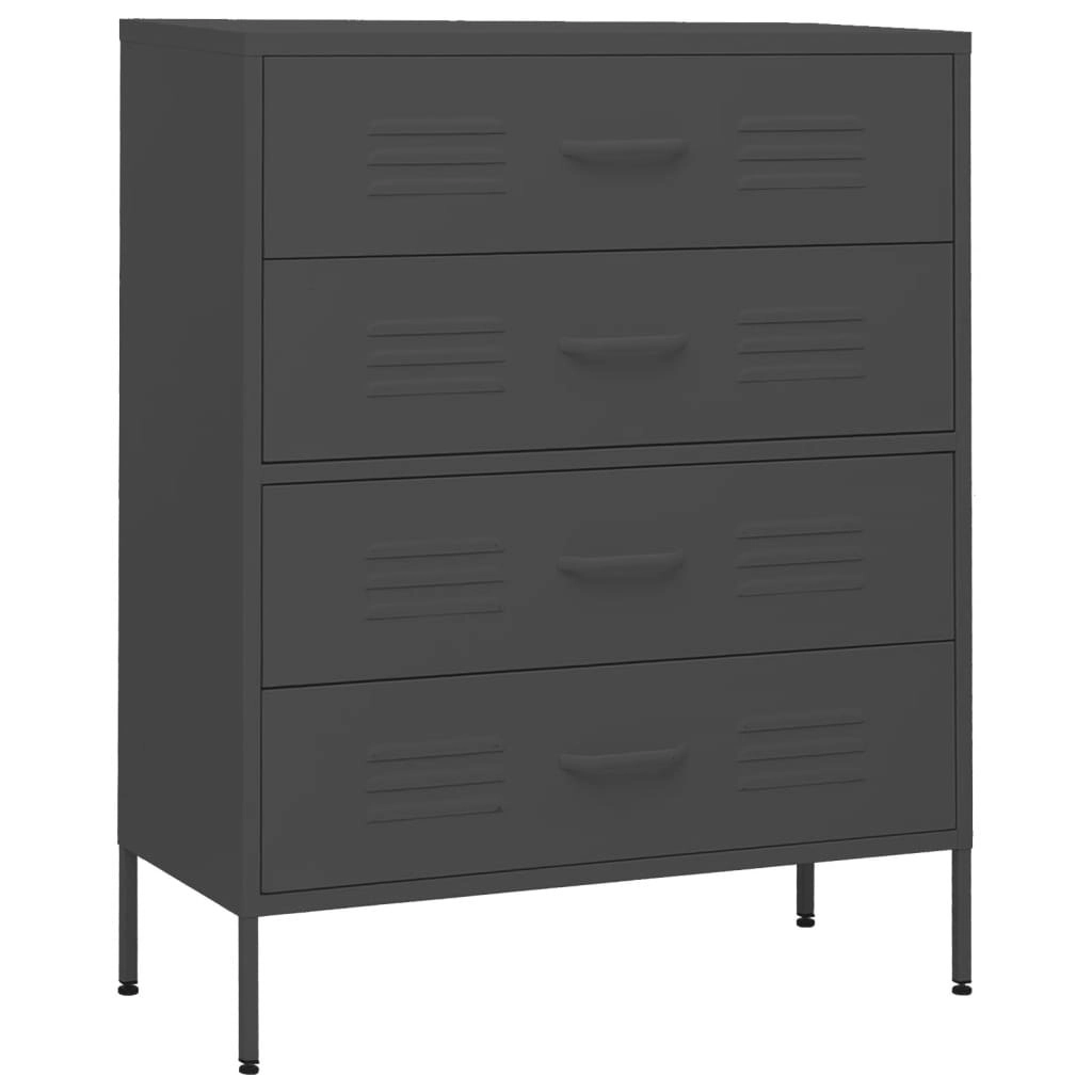 Chest of Drawers Anthracite 80x35x101.5 cm Steel 336204