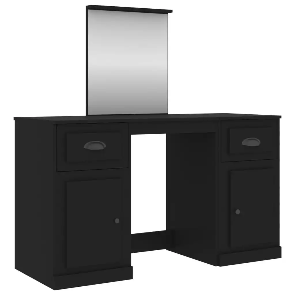 Dressing Table with Mirror Black 130x50x132.5 cm 3185336