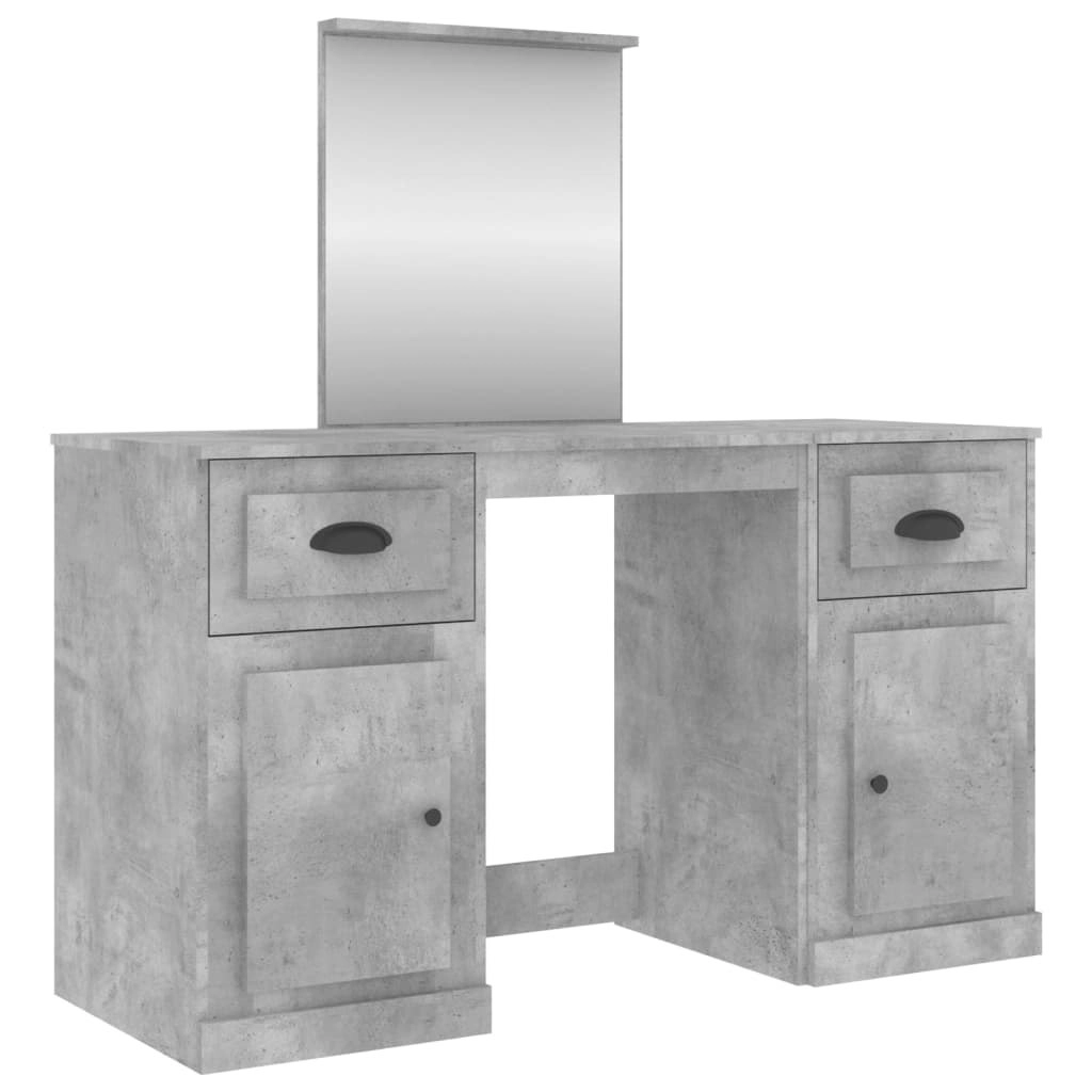 Dressing Table with Mirror Concrete Grey 130x50x132.5 cm 3185339