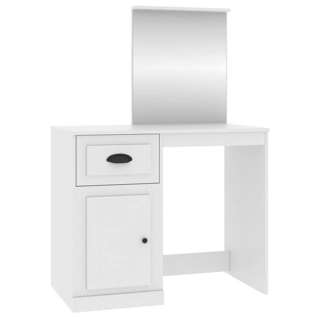 Dressing Table with Mirror White 90x50x132.5 cm Engineered Wood 816760