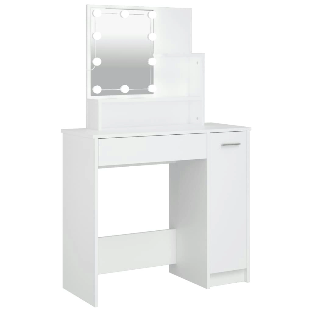 Dressing Table with LED White 86.5x35x136 cm 808810