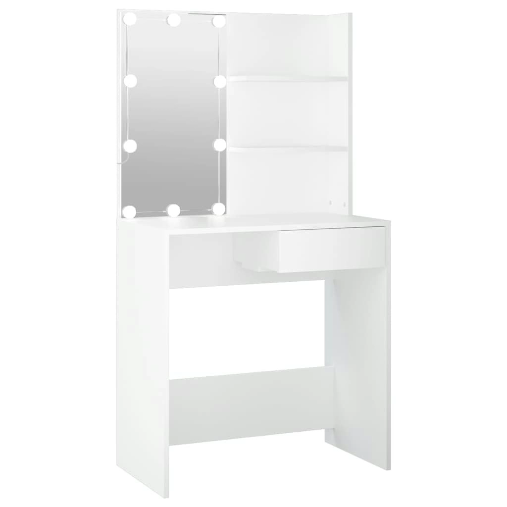 Dressing Table with LED White 74.5x40x141 cm 808801