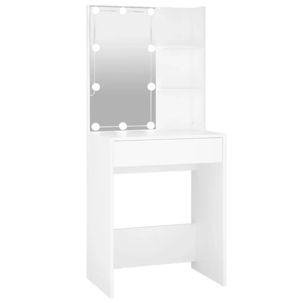 Dressing Table with LED White 60x40x140 cm 808828