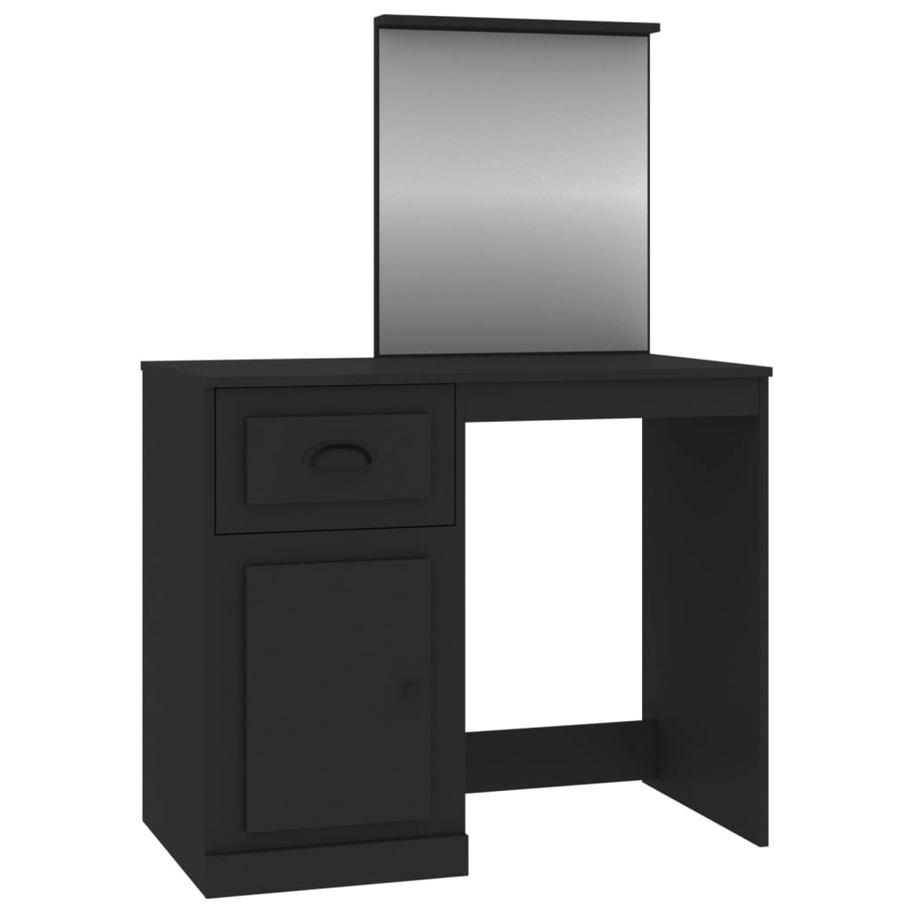 Dressing Table with Mirror Black 90x50x132.5 cm Engineered Wood 816761