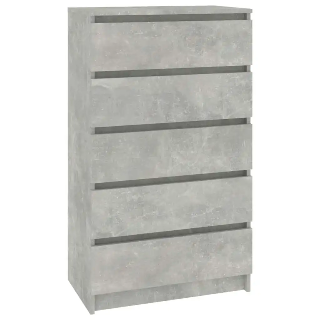 Drawer Cabinet Concrete Grey 60x36x103 cm Engineered Wood 823020