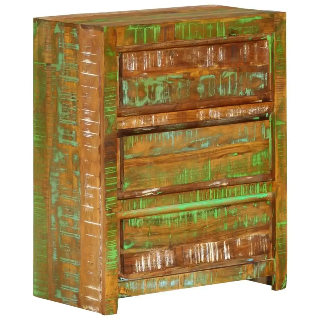 Drawer Cabinet Multicolour 60x33x75 cm Solid Wood Reclaimed 338437