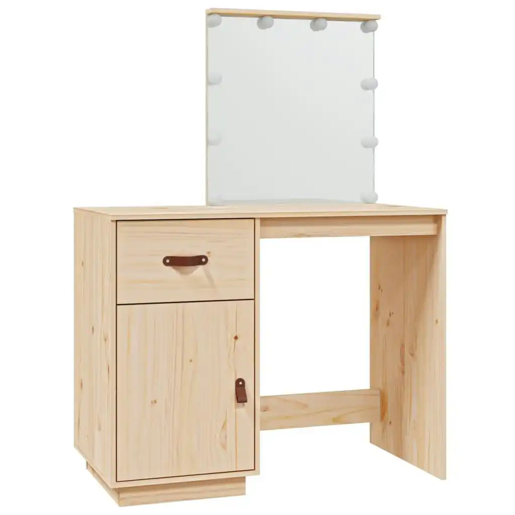 Dressing Table with LED 95x50x133.5 cm Solid Wood Pine 820092