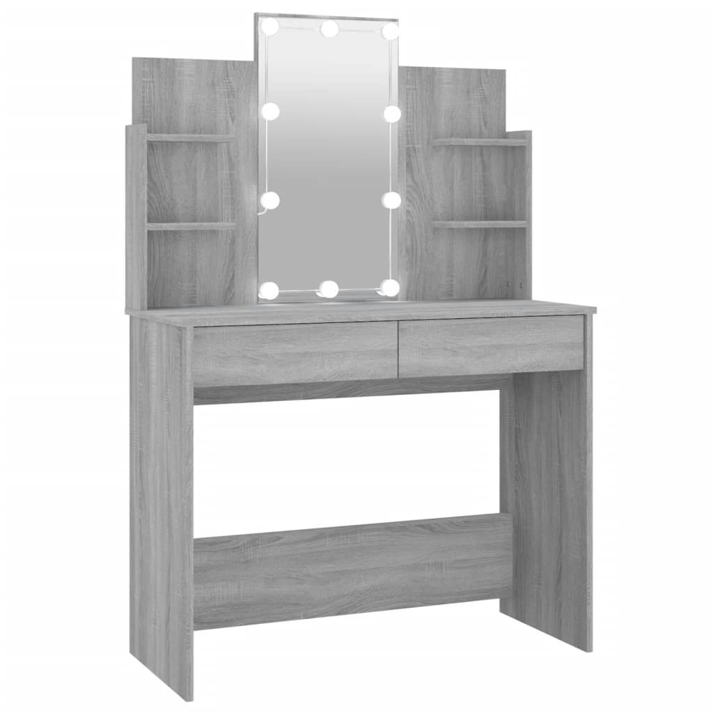 Dressing Table with LED Grey Sonoma 96x40x142 cm 820488