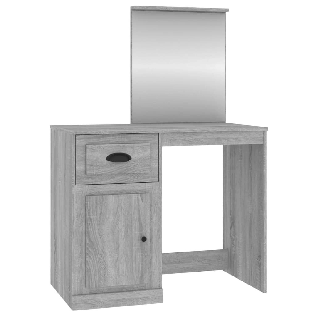 Dressing Table with Mirror Grey Sonoma 90x50x132.5 cm Engineered Wood 816766