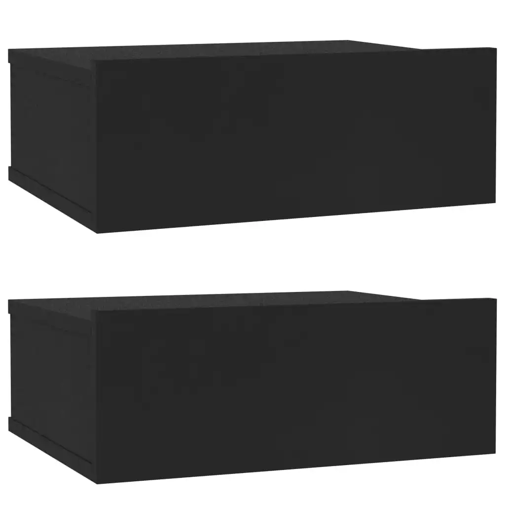 Floating Nightstands 2 pcs Black 40x30x15 cm Engineered Wood 800309