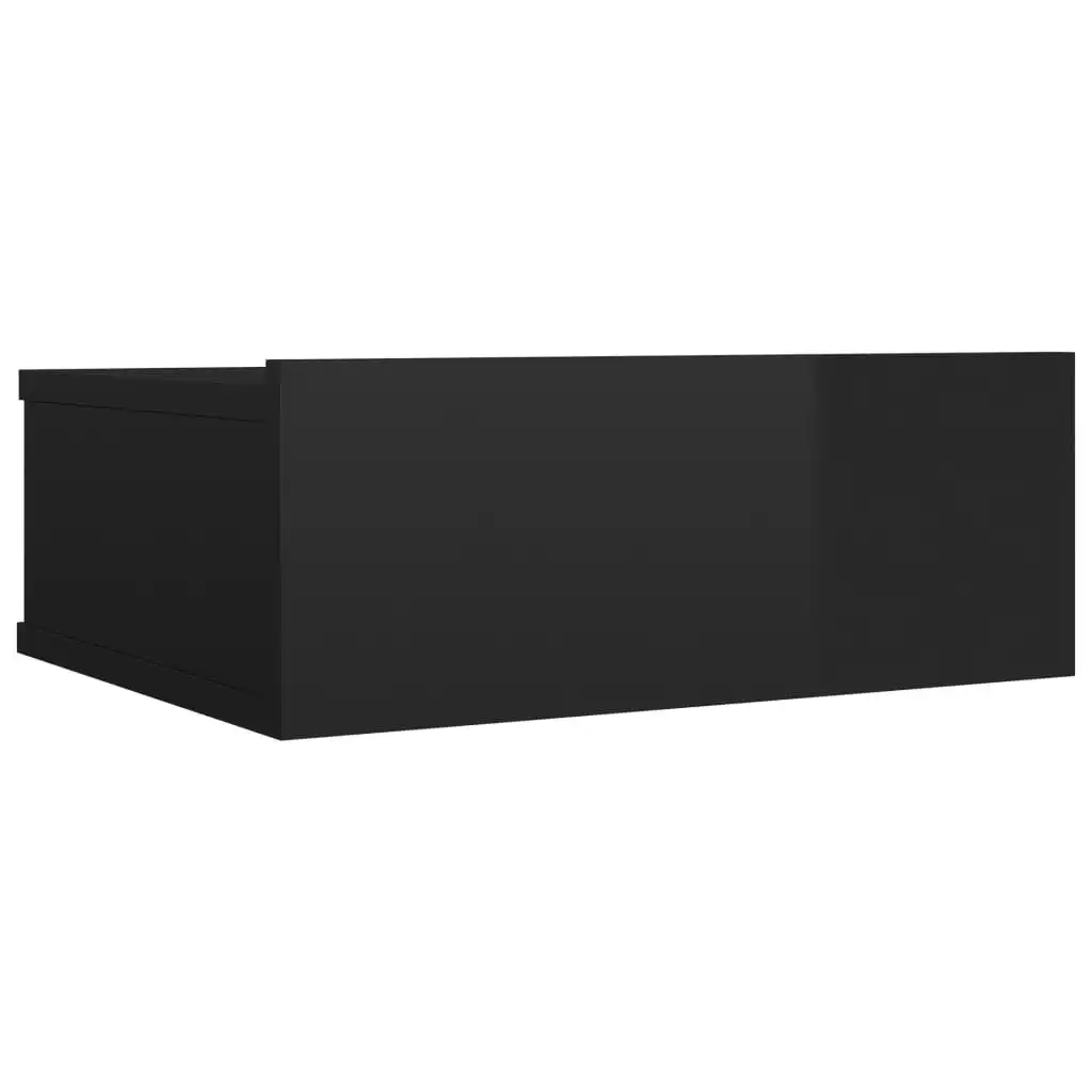 Floating Nightstand High Gloss Black 40x30x15 cm Engineered Wood 800320