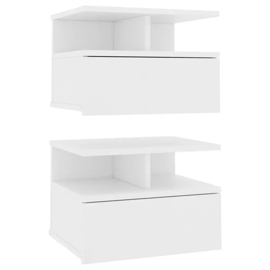 Floating Nightstands 2 pcs White 40x31x27 cm Engineered Wood 800406