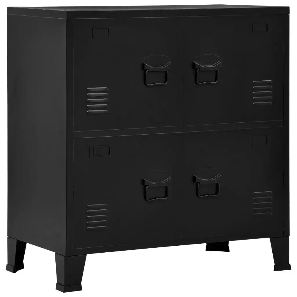 Industrial Storage Chest Black 75x40x80 cm Steel 145358