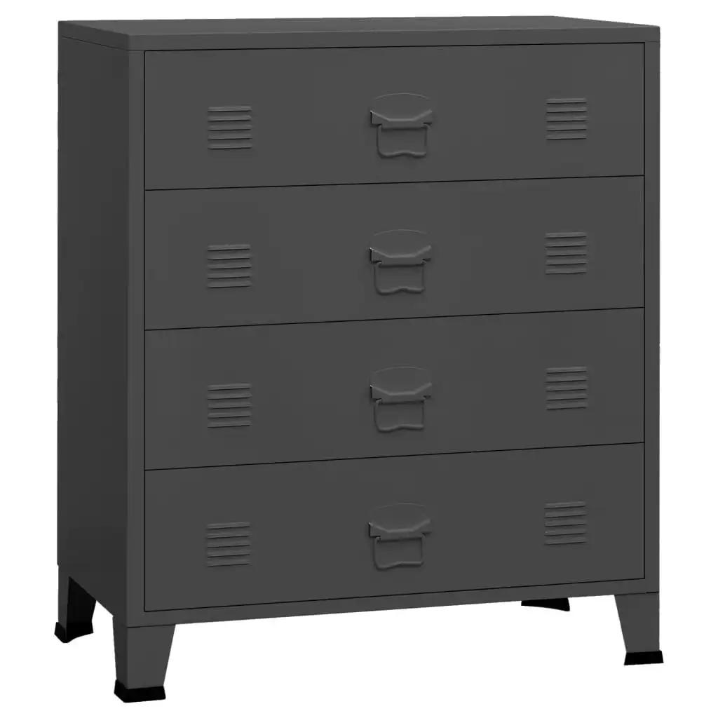 Industrial Drawer Cabinet Anthracite 78x40x93 cm Metal 339617