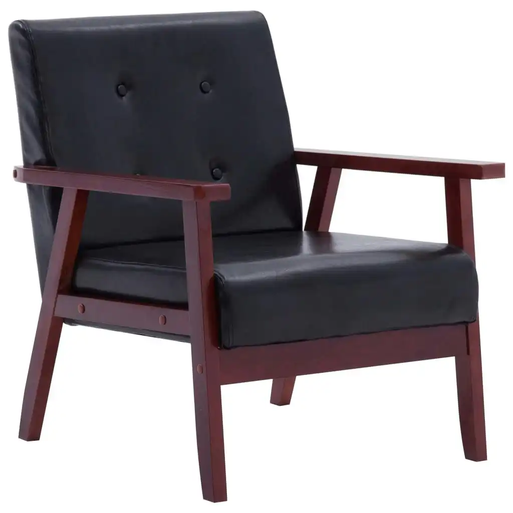 Armchair  Black Faux Leather 248641