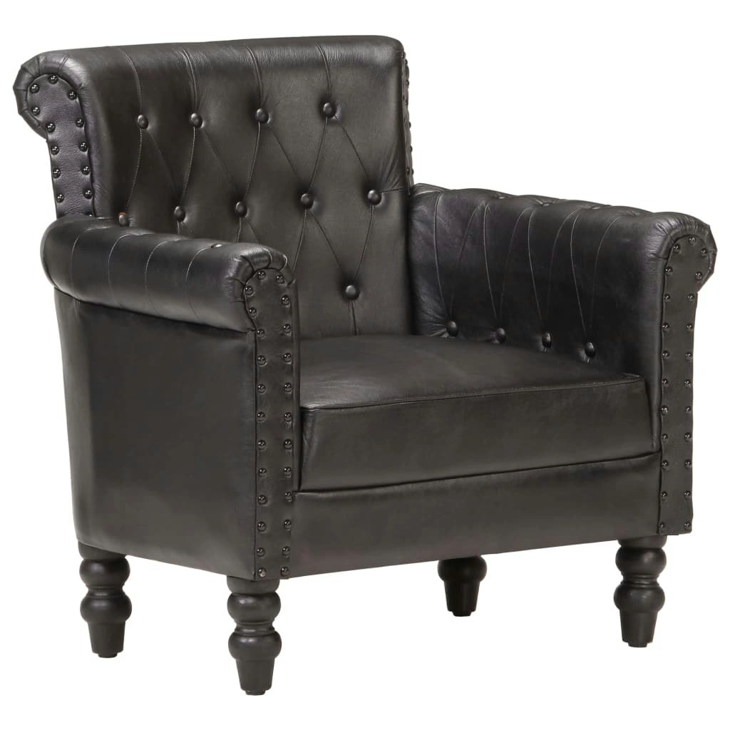 Armchair Black Real Goat Leather 288288