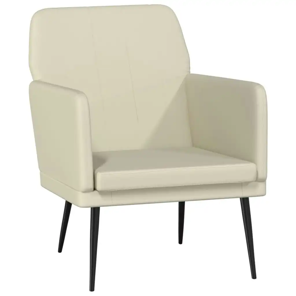 Armchair Cream 61x78x80 cm Faux Leather 351393