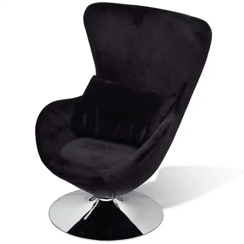 Armchair with Egg Shape Black 241178