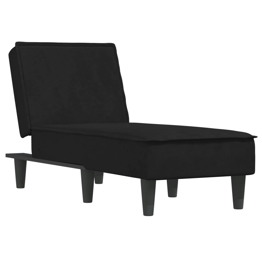 Chaise Longue Black Velvet 352838