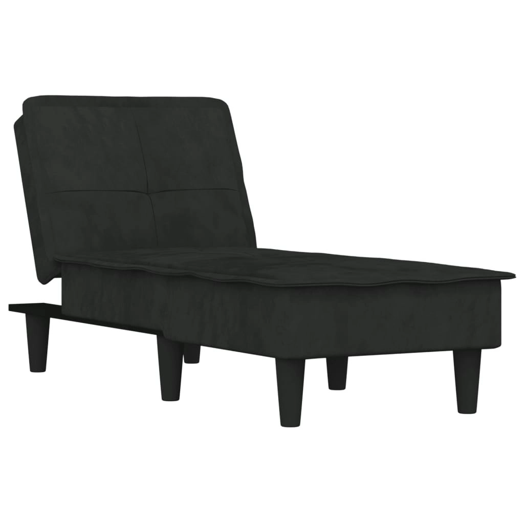 Chaise Longue Black Velvet 352847