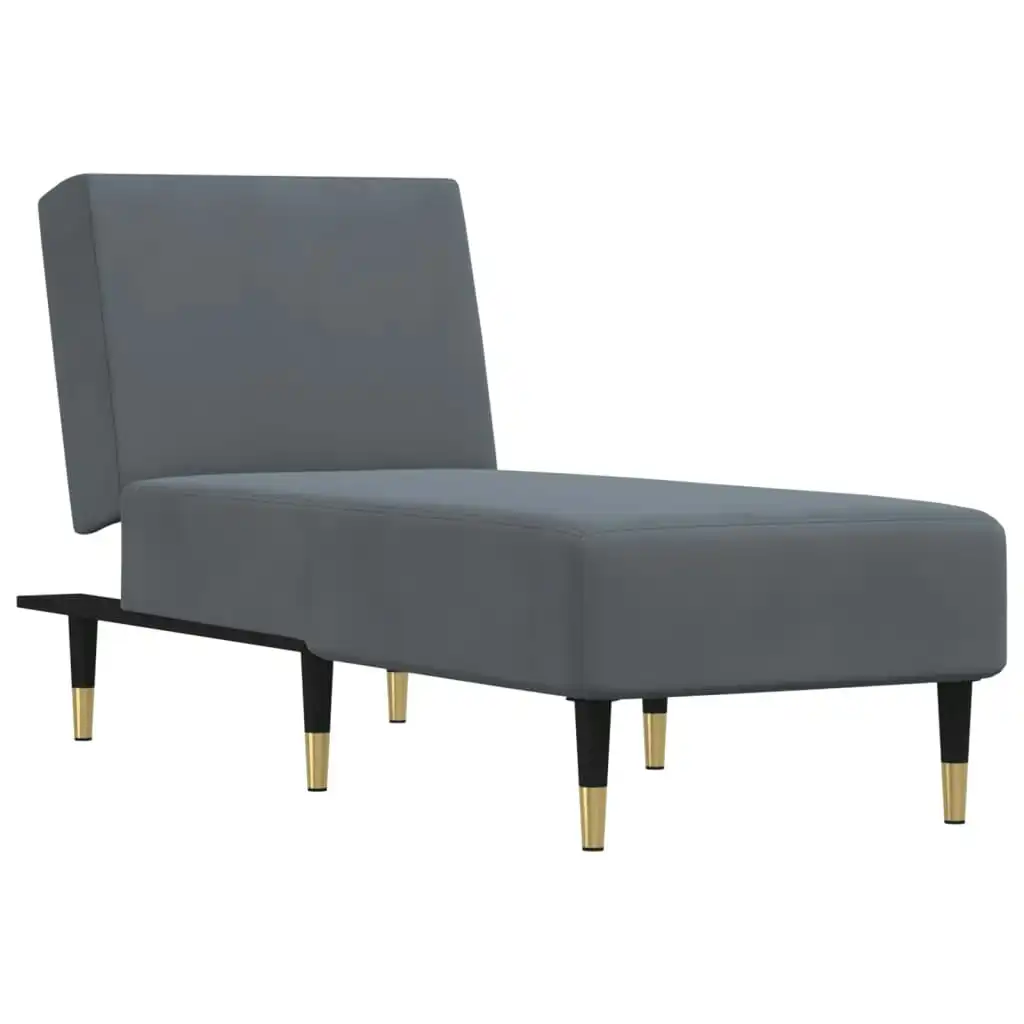 Chaise Longue Dark Grey Velvet 352803