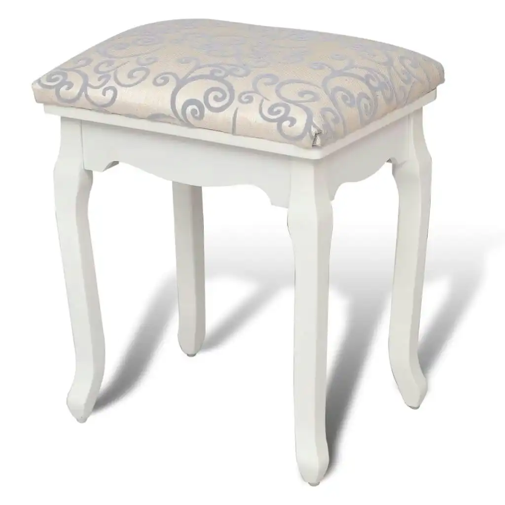 Dressing Stool Warm White Fabric 240316