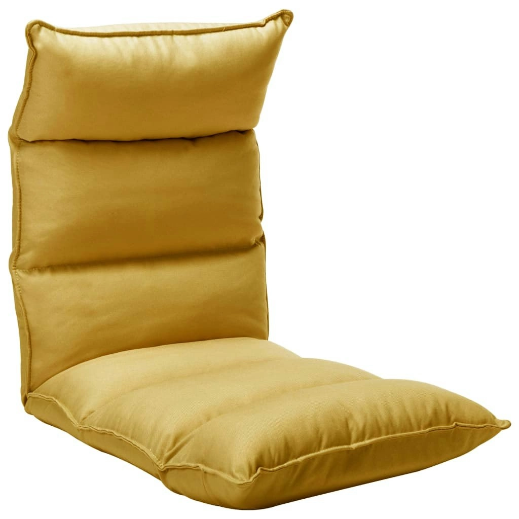 Folding Floor Chair Mustard Yellow Fabric 325242