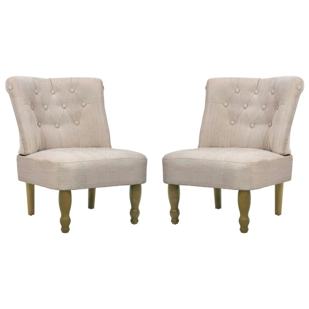 French Chairs 2 pcs Cream Fabric 240288