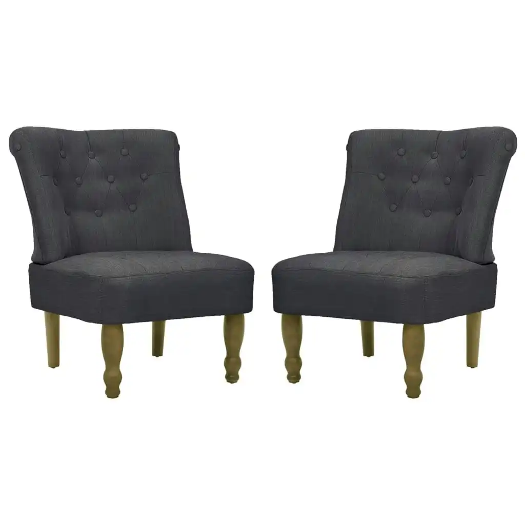 French Chairs 2 pcs Grey Fabric 240289