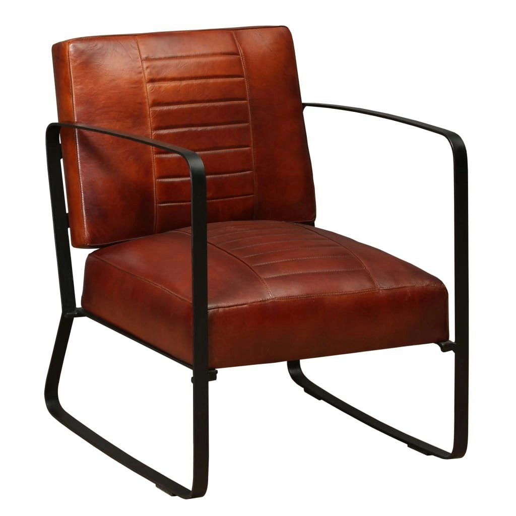 Lounge Chair Brown Genuine Leather 244629