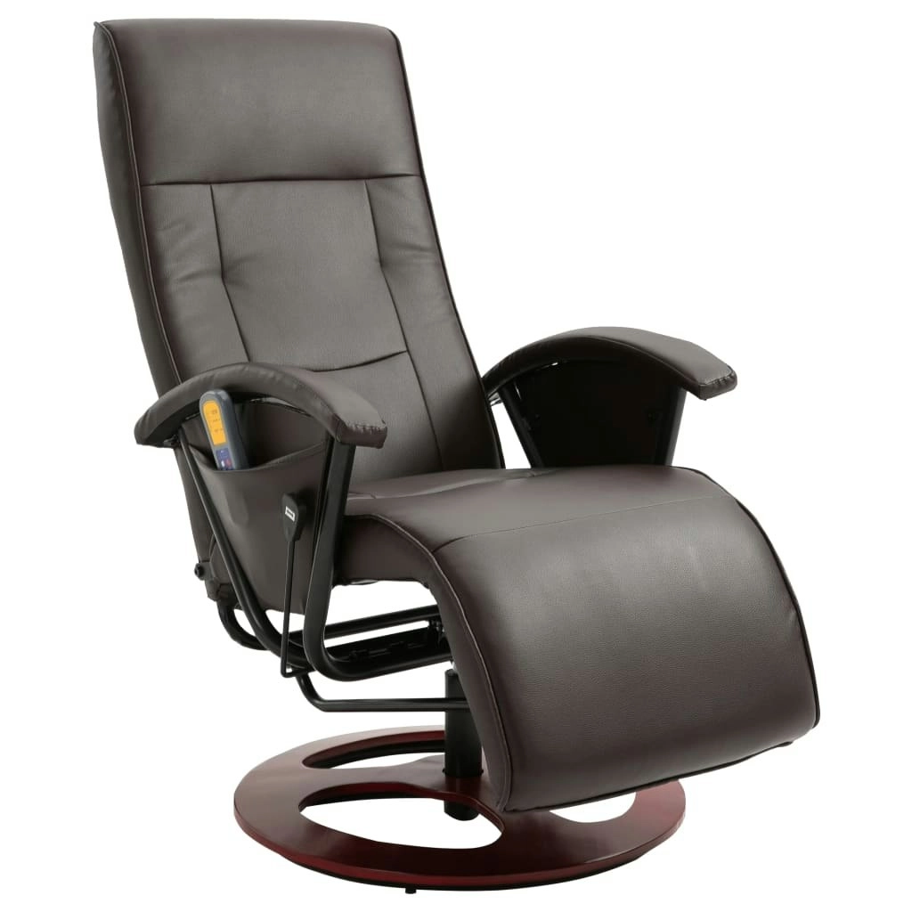 Massage Chair Brown Faux Leather 322474