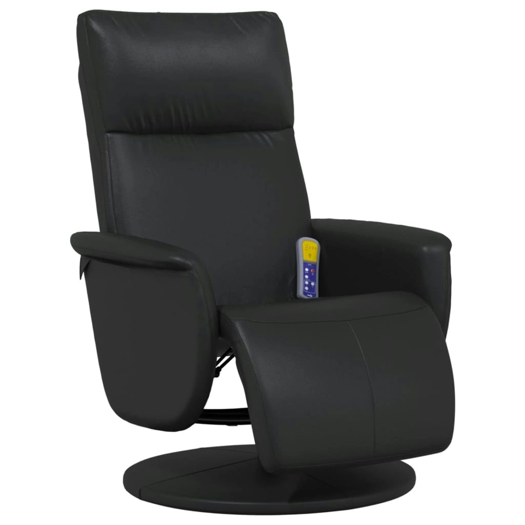 Massage Recliner Chair with Footrest Black Faux Leather 356557