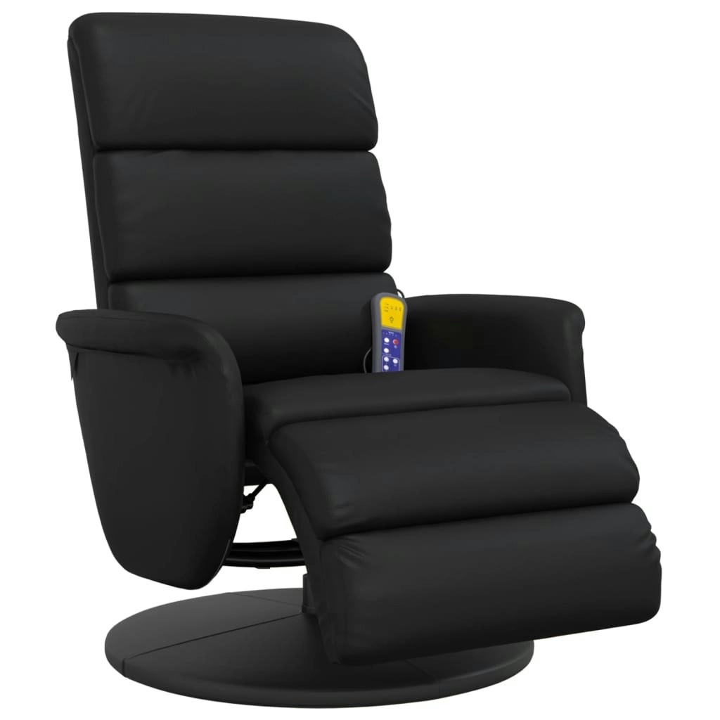 Massage Recliner Chair with Footrest Black Faux Leather 356724