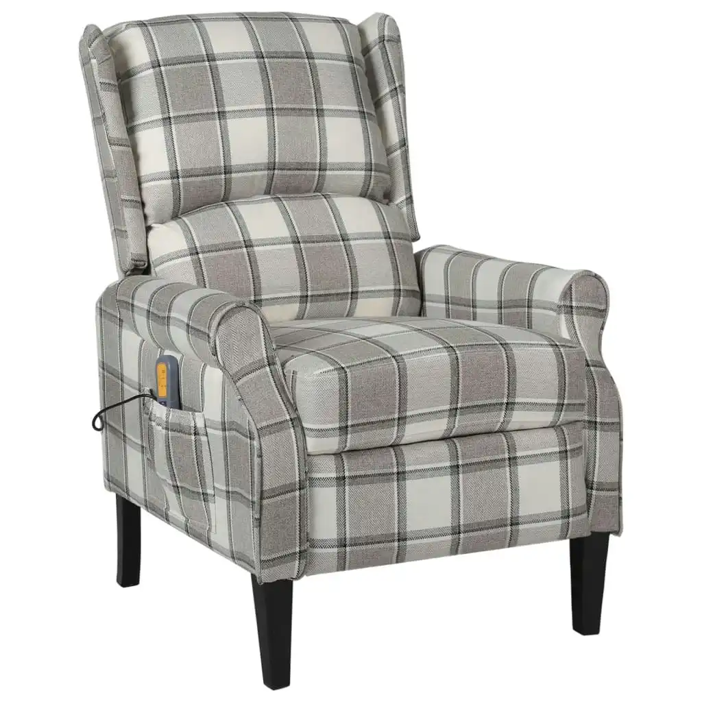 Massage Reclining Chair Grey Fabric 329314